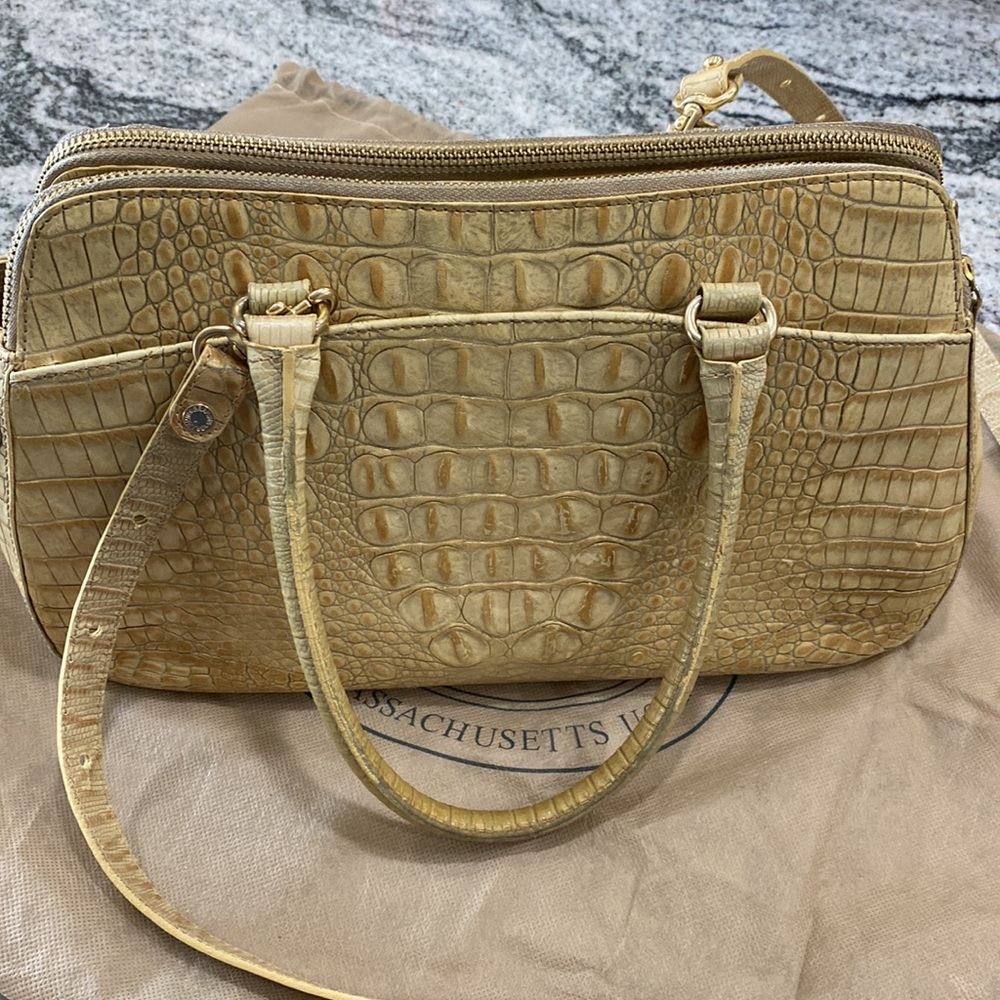 Brahmin Naomi Sand Melbourne Crossbody Satchel Bag! - Picture 15 of 16